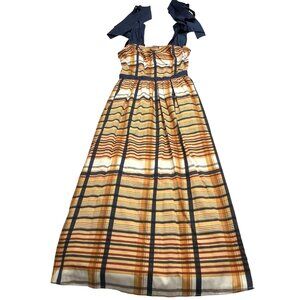 IQ Collection Tie Shoulder Dress in Orange